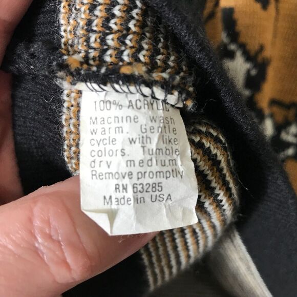 Vintage Turtle Bay Sweater Womens XL All Over Tiger Print Long Sleeve Acrylic - Picture 13 of 14